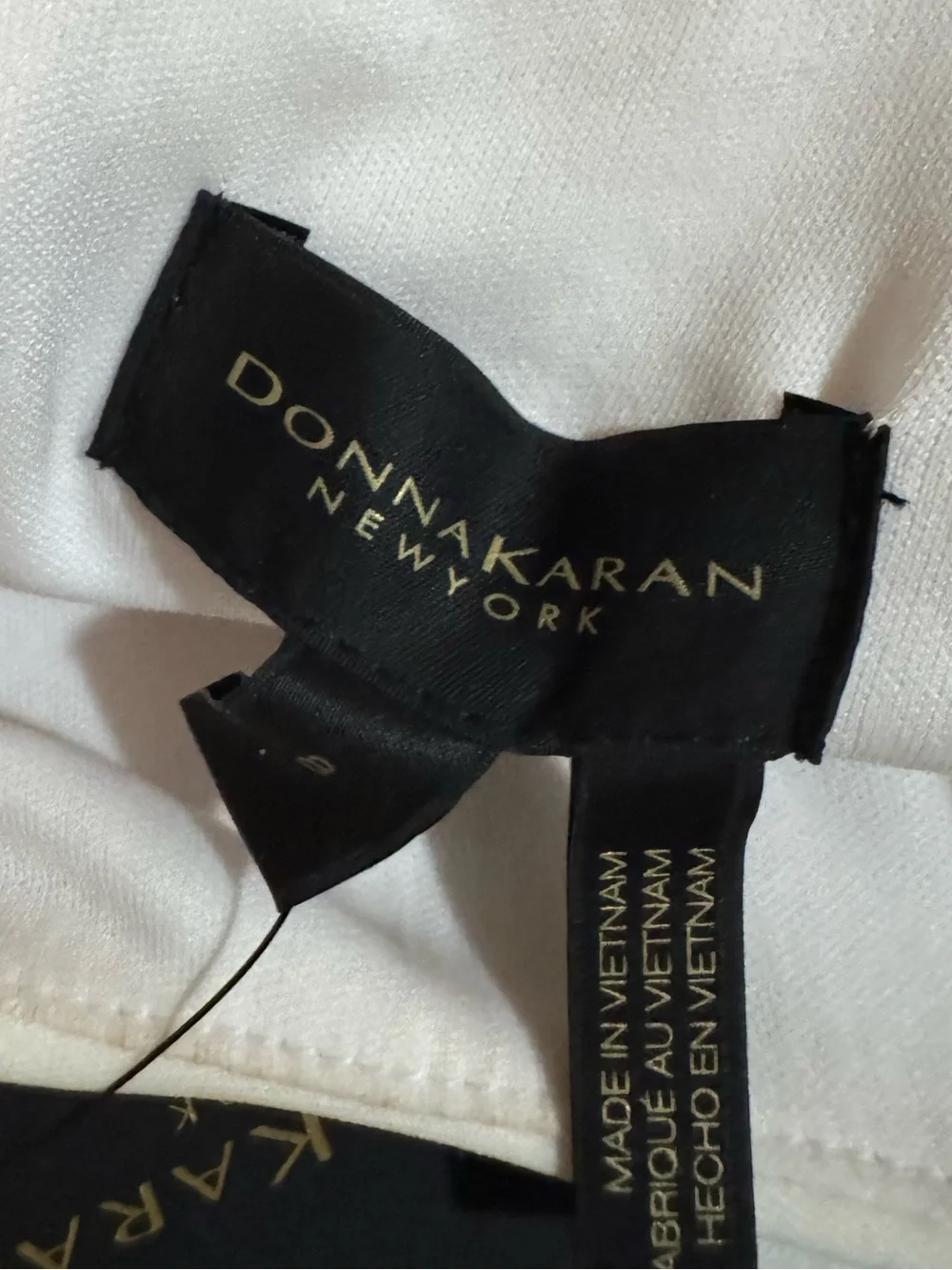 Donna Karan  White Sheath Dress with Blue Watercolor Print size 8 - Picture 6 of 6